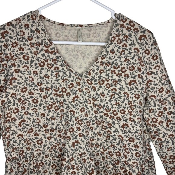 Rylee + Cru Prairie Stone vintage floral Pea plum boxy fit blouse Women's sz M - Picture 3 of 9